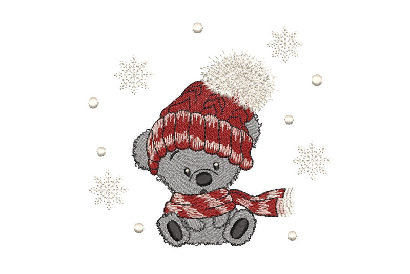 Christmas teddy bear machine embroidery design , 5 sizes , instant download . Embroidery/Applique DESIGNS ArtEMByNatalia 