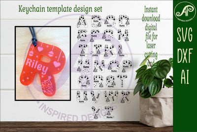 Christmas theme tag letter designs keychain DIGITAL SVG SVG APInspireddesigns 