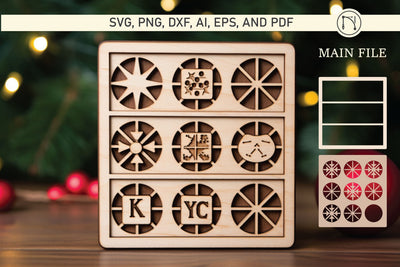 Christmas Tic Tac Toe Game Laser Cut SVG SVG MD JOYNAL ABDIN 