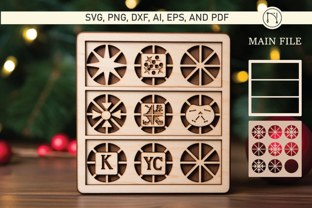 Christmas Tic Tac Toe Game Laser Cut SVG SVG MD JOYNAL ABDIN 