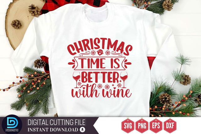 Christmas time is better with wine SVG SVG DESIGNISTIC 