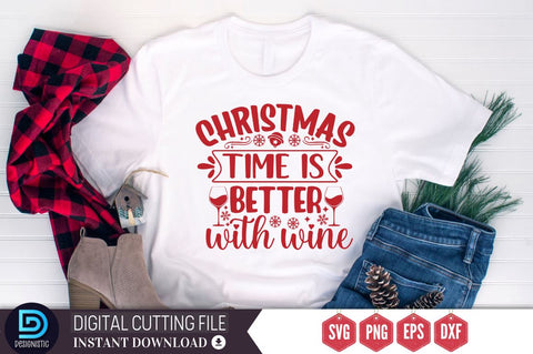Christmas time is better with wine SVG SVG DESIGNISTIC 