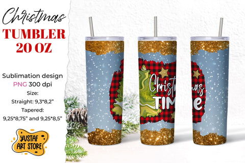 Christmas time tumbler sublimation shine design Sublimation Yustaf Art Store 