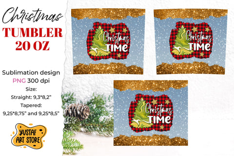 Christmas time tumbler sublimation shine design Sublimation Yustaf Art Store 