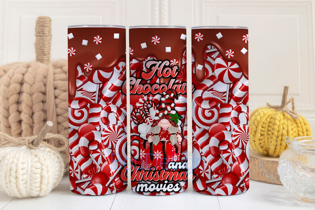 Christmas Time Tumbler Wrap, Chocolate Christmas Tumbler Design, Skinny Tumbler, Sublimation Tumbler, Tumblr Wrap, 20 oz Sublimation Tumbler Sublimation BouDesign 