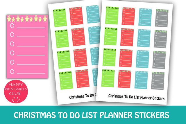 Christmas To Do List Planner Stickers-Christmas Stickers SVG Happy Printables Club 