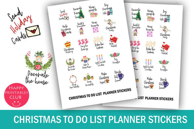 Christmas To Do List Planner Stickers-Christmas Stickers SVG Happy Printables Club 