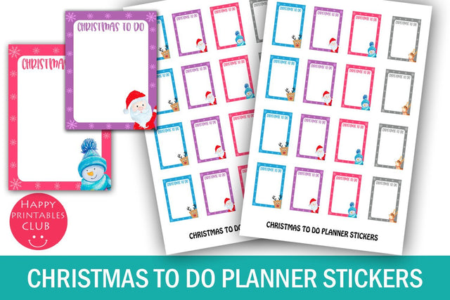Christmas To Do List Planner Stickers-Christmas Stickers SVG Happy Printables Club 