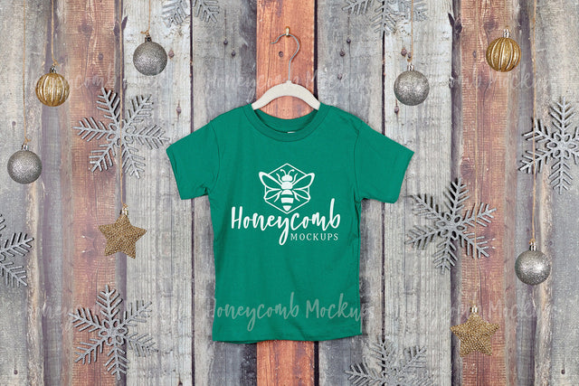 Christmas Toddler Mockup, Kelly Bella Canvas 3001T Mockup, Kids Kelly T-Shirt Mockup, Holiday Mockup Mock Up Photo Honeycomb Mockups 