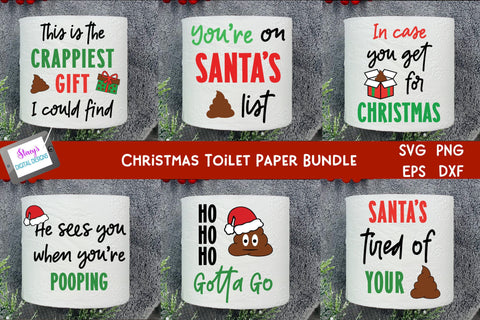 Christmas Toilet Paper Bundle | 6 Toilet Paper SVG Designs SVG Stacy's Digital Designs 
