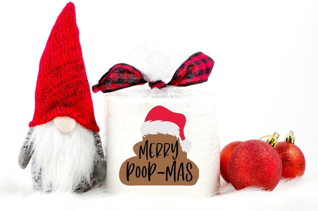 Christmas Toilet Paper Gag Gift SVG - Merry Poop-Mas SVG Simply Cutz 