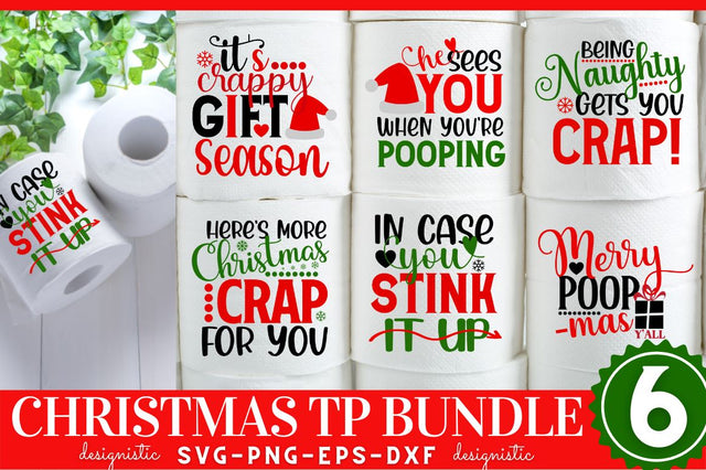 Christmas Toilet Paper SVG Bundle,Christmas gag gift svg SVG DESIGNISTIC 