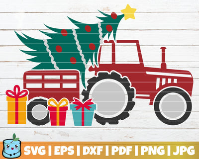 Christmas Tractor SVG MintyMarshmallows 