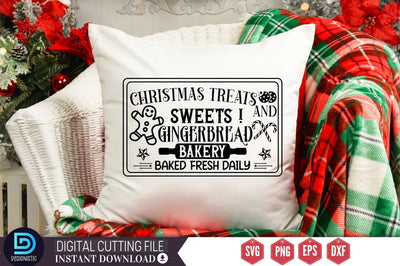 Christmas treats and sweets ! gingerbread bakery baked fresh daily SVG SVG DESIGNISTIC 