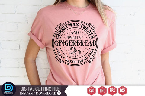 Christmas treats and sweets ! gingerbread bakery baked fresh daily SVG SVG DESIGNISTIC 