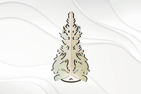 Christmas tree 3D puzzles, ready use laser cut design. Laser cutting Christmas pattern. SVG VectorBY 