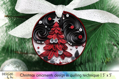 Christmas Tree 3D Quilling Ornament Design Sublimation Designs by Ira 