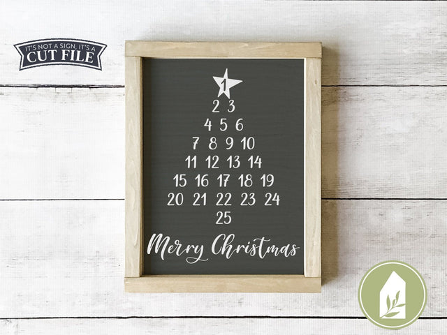 Christmas Tree Advent Calendar SVG | Farmhouse Sign Design SVG LilleJuniper 
