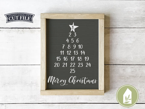 Christmas Tree Advent Calendar SVG | Farmhouse Sign Design SVG LilleJuniper 