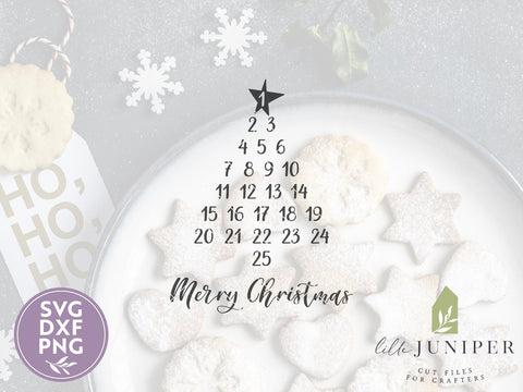 Christmas Tree Advent Calendar SVG | Farmhouse Sign Design SVG LilleJuniper 