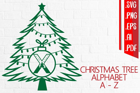 Christmas Tree Alphabet A-Z Svg Eps Ai Png Pdf SVG zafrans studio 