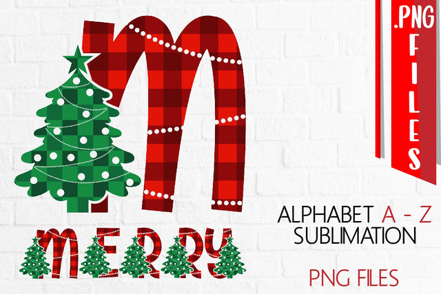 Christmas Tree Alphabet Sublimation Bundle PNG Files Sublimation zafrans studio 