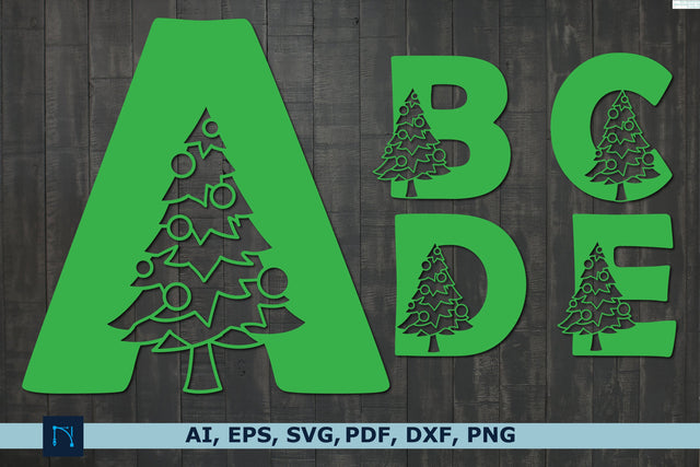 Christmas tree alphabet SVG bundle SVG MD JOYNAL ABDIN 