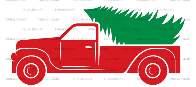 Christmas tree and truck SVG TribaliumArtSF 