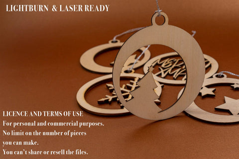 Christmas Tree Balls Digital Vector File for Laser Cutter. SVG MaramadeLaser 