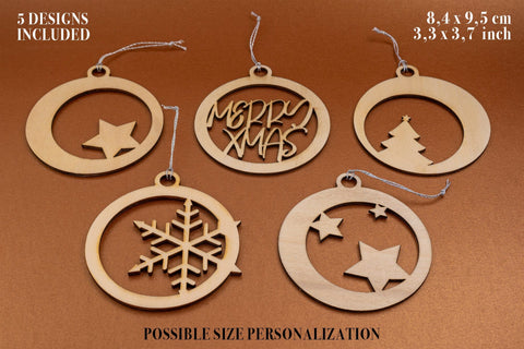 Christmas Tree Balls Digital Vector File for Laser Cutter. SVG MaramadeLaser 