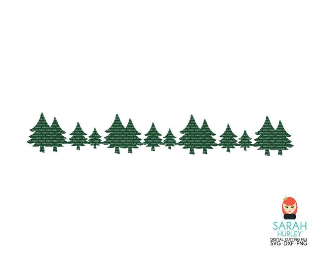 Christmas Tree Border SVG Sarah Hurley 
