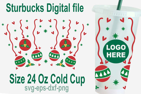 Christmas tree bulb Starbucks svg, Starbuck cold cup svg, Funny Christmas drink warp svg SVG Isabella Machell 