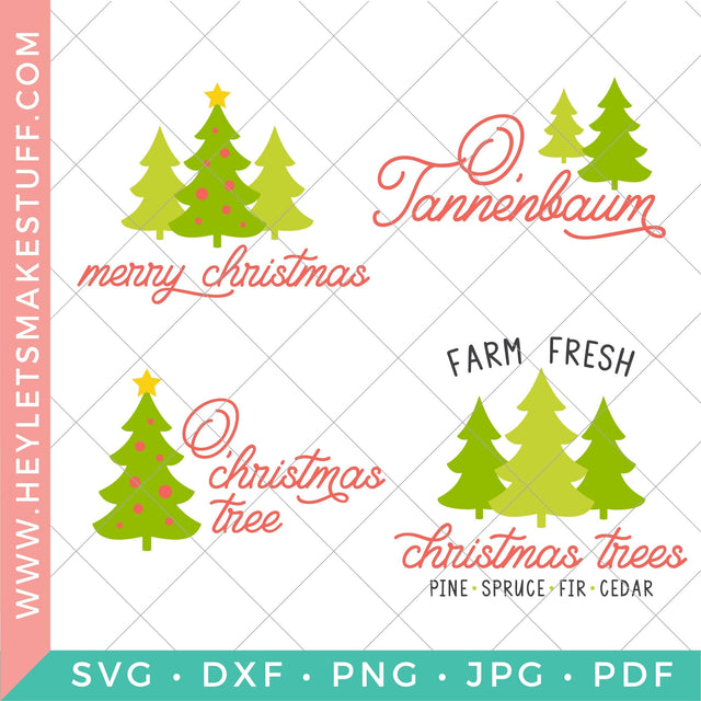 Christmas Tree Bundle SVG Hey Let's Make Stuff 