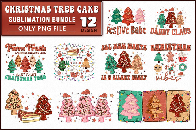 Christmas Tree Cake Sublimation Bundle SVG Shetara Begum 