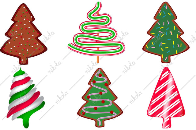 Christmas Tree Candy Cookie Clipart, PNG, EPS Sublimation nikola 