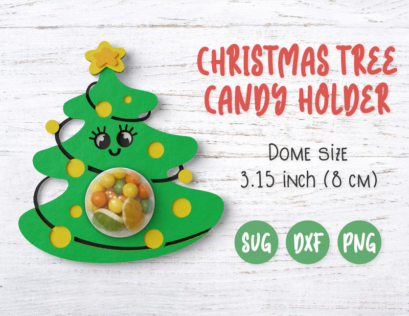 Christmas Tree Candy Dome | Christmas Candy Holder Ornament - So Fontsy