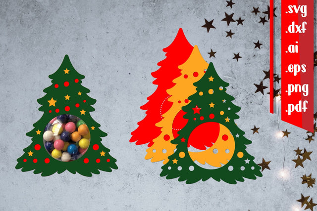 Christmas Tree Candy Holder 2 3D Paper zafrans studio 