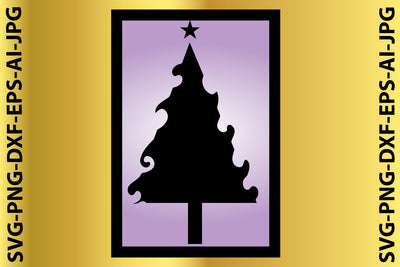 Christmas tree, christmas frame design, SVG BB Type Studios 