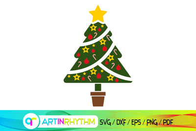 Christmas tree, Christmas tree SVG, Merry Christmas SVG, Merry Christmas, Christmas ornaments SVG Artinrhythm shop 