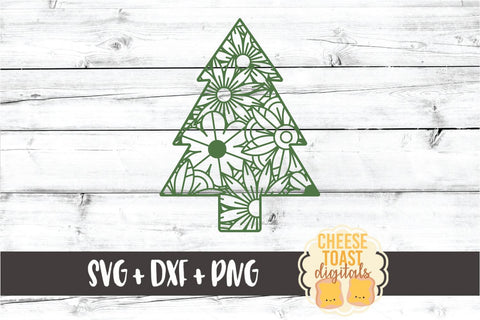 Christmas Tree - Christmas Zen Doodle SVG PNG DXF Cut Files SVG Cheese Toast Digitals 