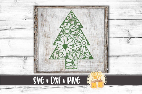 Christmas Tree - Christmas Zen Doodle SVG PNG DXF Cut Files SVG Cheese Toast Digitals 