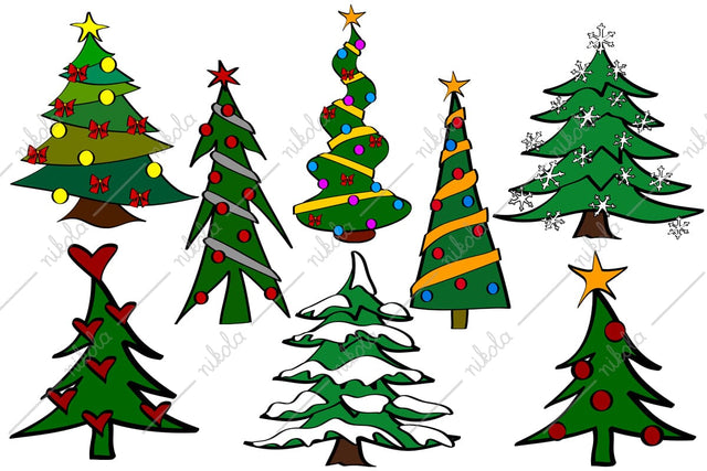 Christmas Tree Clipart PNG EPS PDF Sublimation nikola 