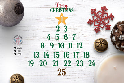 Christmas Tree Countdown Calendar SVG Graphic House Design 