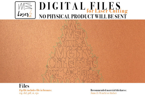 Christmas Tree Decoration Digital Vector File for Laser Cutter SVG MaramadeLaser 