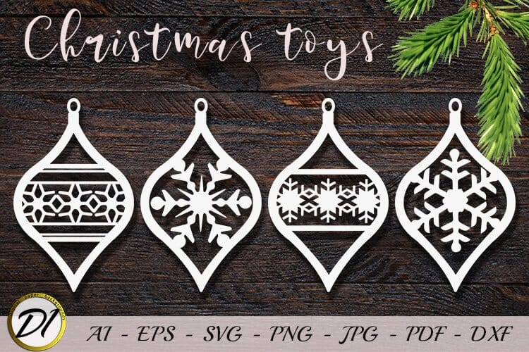 Christmas Tree Decoration Laser Cut Design. SVG Evgenyia Guschina 