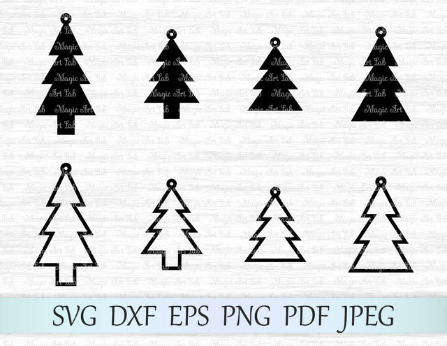 Christmas tree earrings cut files SVG MagicArtLab 