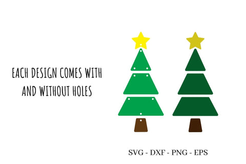 Christmas Tree Earrings SVG Bundle | Faux Leather Templates SVG SvgOcean 