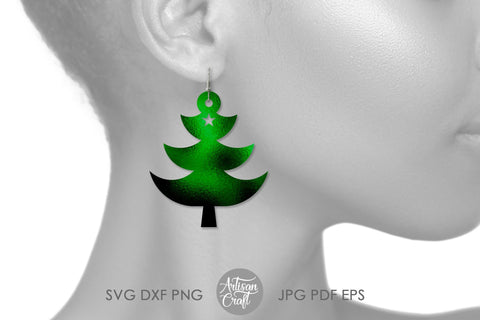 Christmas tree earrings SVG, Teardrop SVG Artisan Craft SVG 