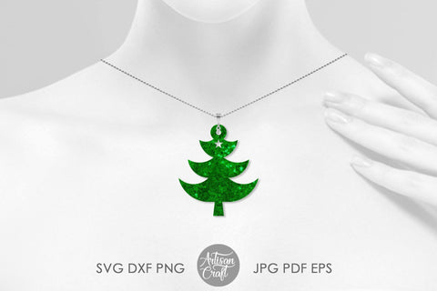 Christmas tree earrings SVG, Teardrop SVG Artisan Craft SVG 