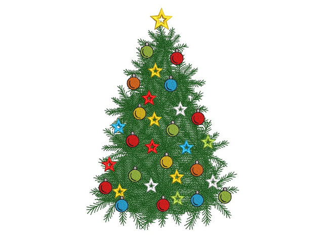 Christmas tree embroidery design, 4 sizes, Instant download Embroidery/Applique DESIGNS Nino Nadaraia 